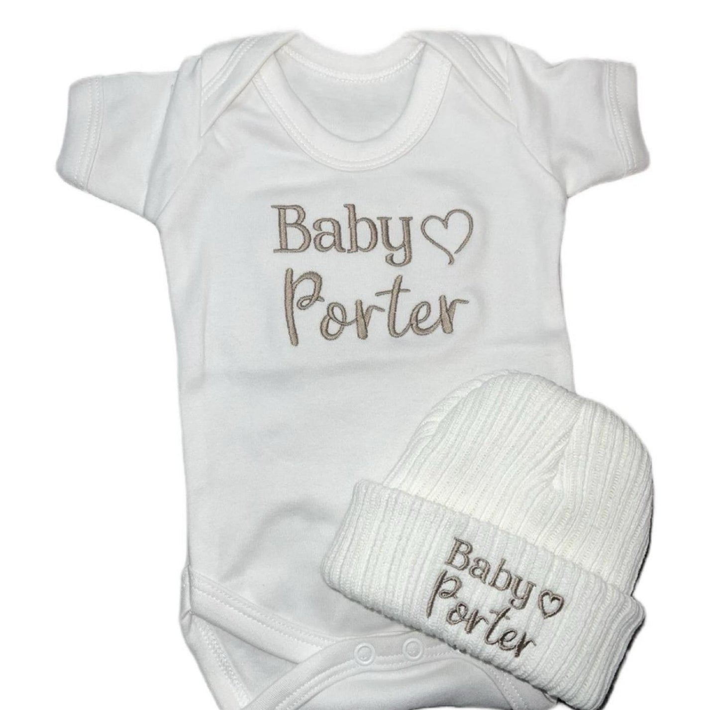 Personalised newborn babies vest & hat