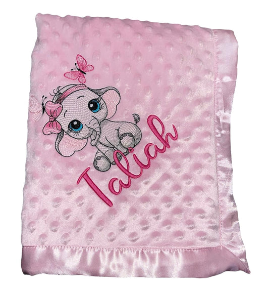 Personalised bobble blanket - baby elephant
