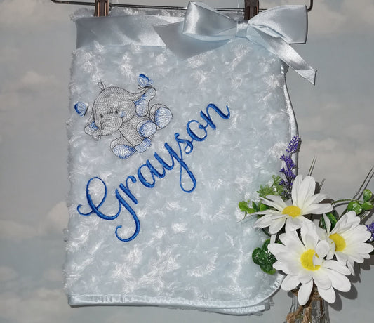 Personalised fluffy blanket with Ellie design