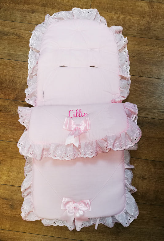 Personalised Pink Two Bow cosytoes