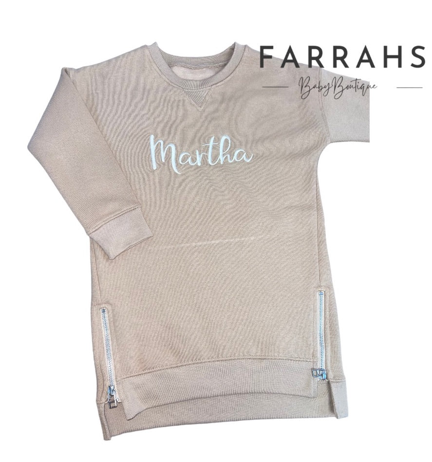 Personalised Jumper Dress - Warm Taupe