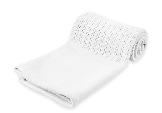 Cellular Cotton blanket - White