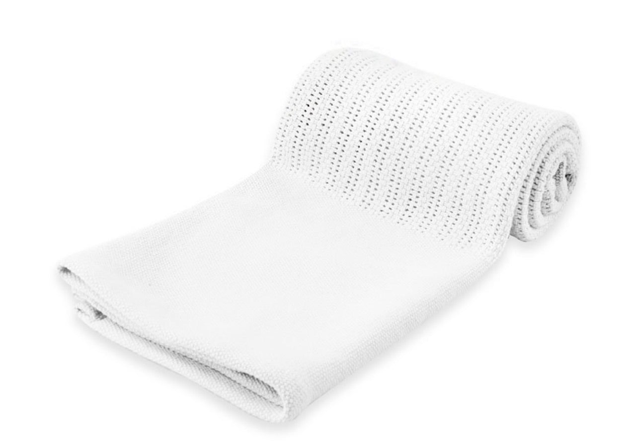 Cellular Cotton blanket - White