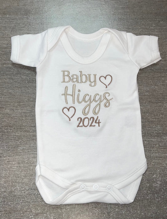Personalised newborn babies vest - Announcement