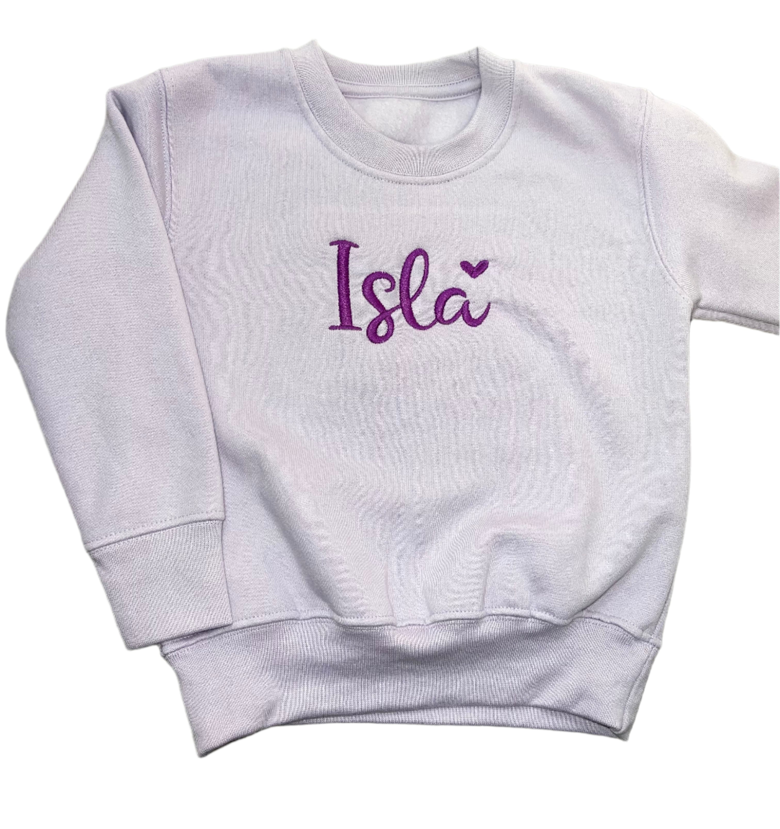 Personalised Jumpers lilac Farrahs Baby Boutique