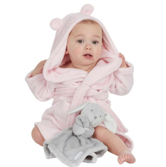 Personalised Super Soft Pink Hooded Dressing Gown