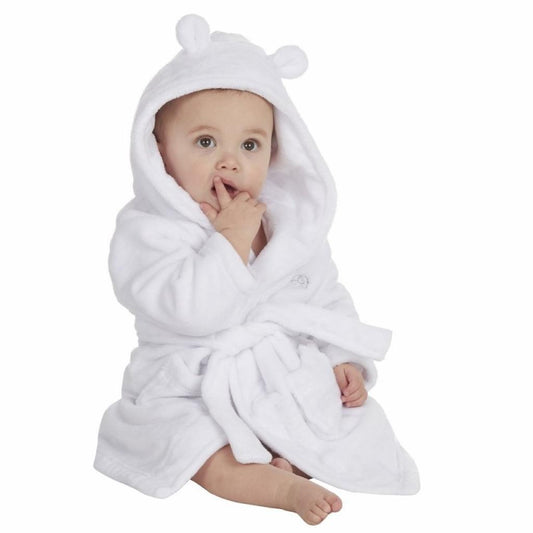 Super Soft White Hooded Dressing Gown