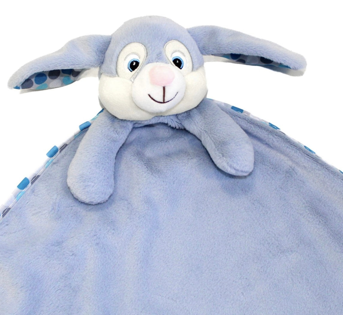 Personalised Large bunny security Blankets - Rose, Blue or Grey