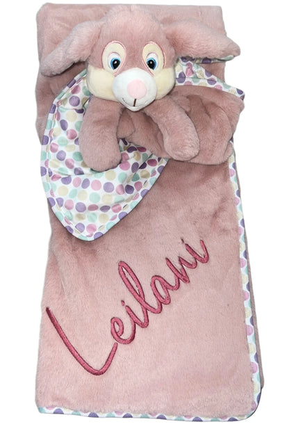 Large bunny security Blanket - Rose