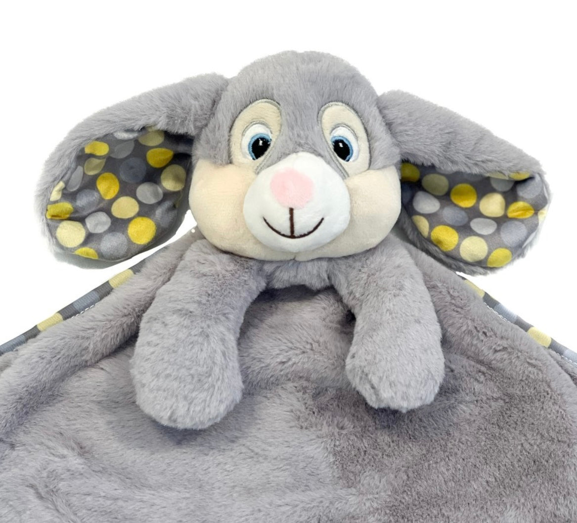 Personalised Large bunny security Blankets - Rose, Blue or Grey