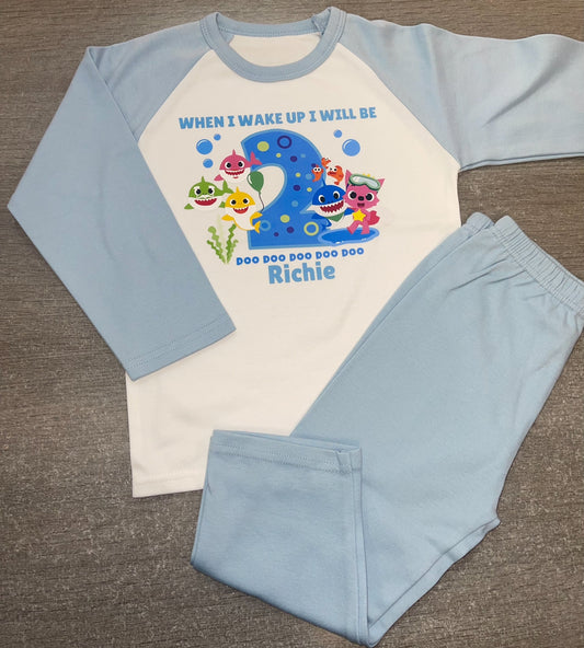 Personalised Birthday Pyjamas - shark design