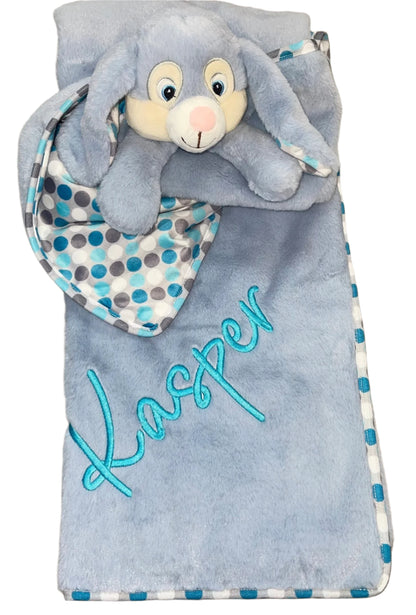 Large bunny security Blankets - Blue