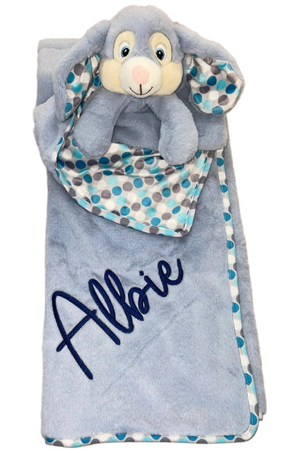 Large bunny security Blankets - Blue