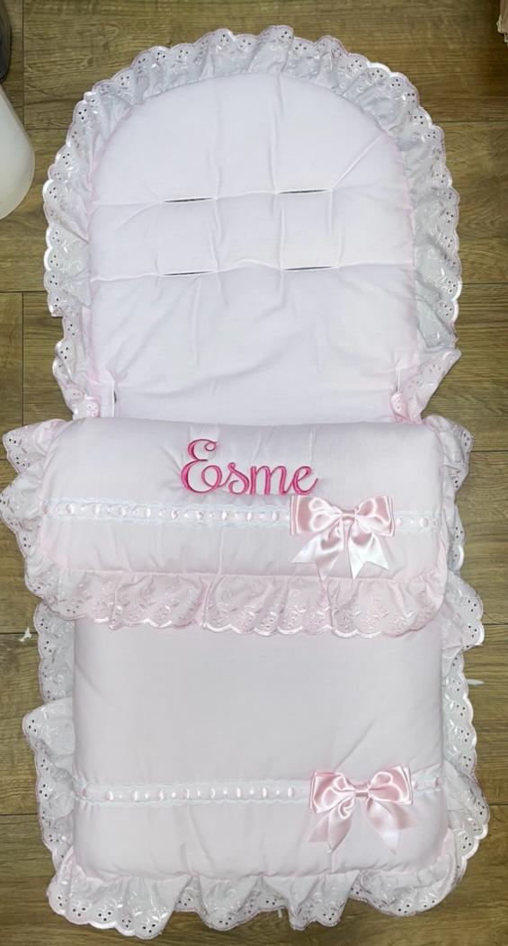 Personalised Pink side 2 Bow cosytoes