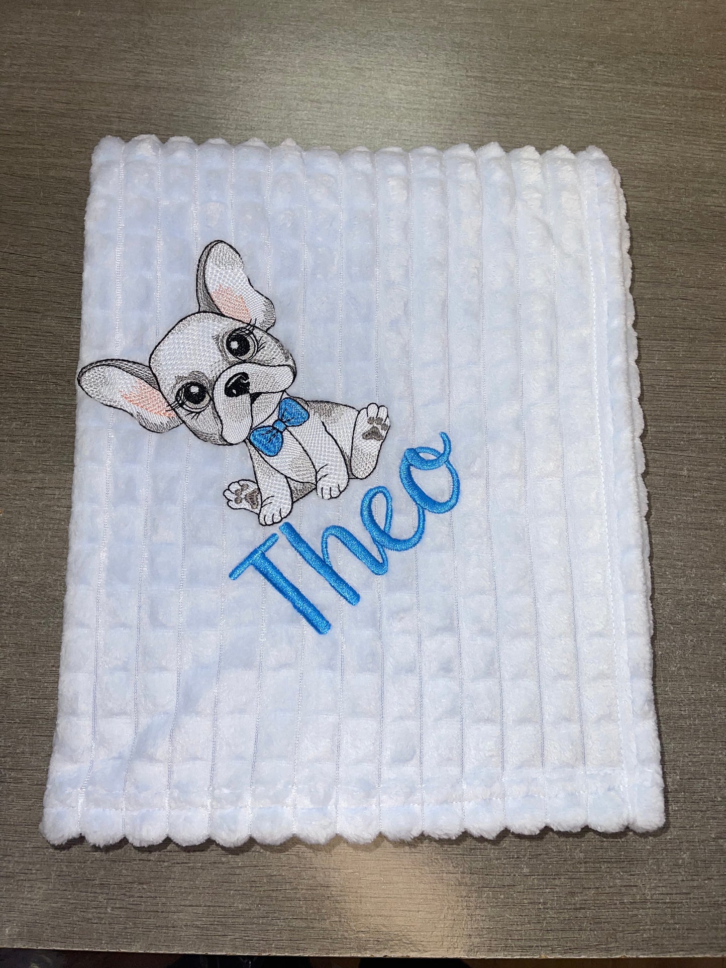 Beautiful personalised Frenchie Dog picture Blanket