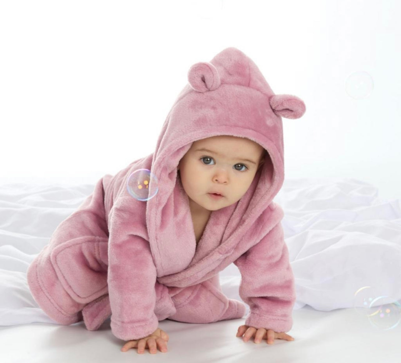 Personalised fluffy dressing gown with online hood