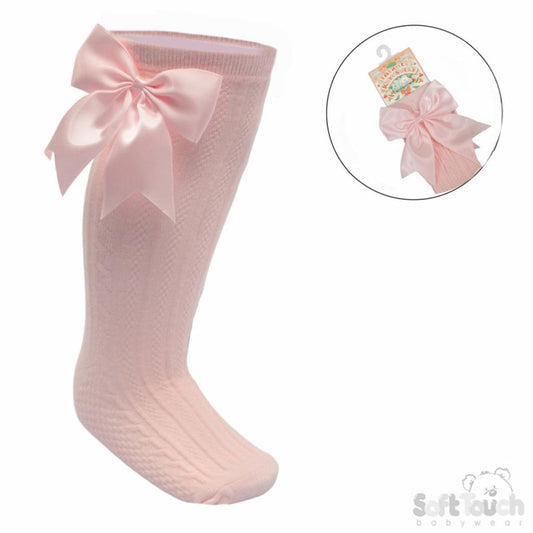 Baby Pink Knee high bow socks