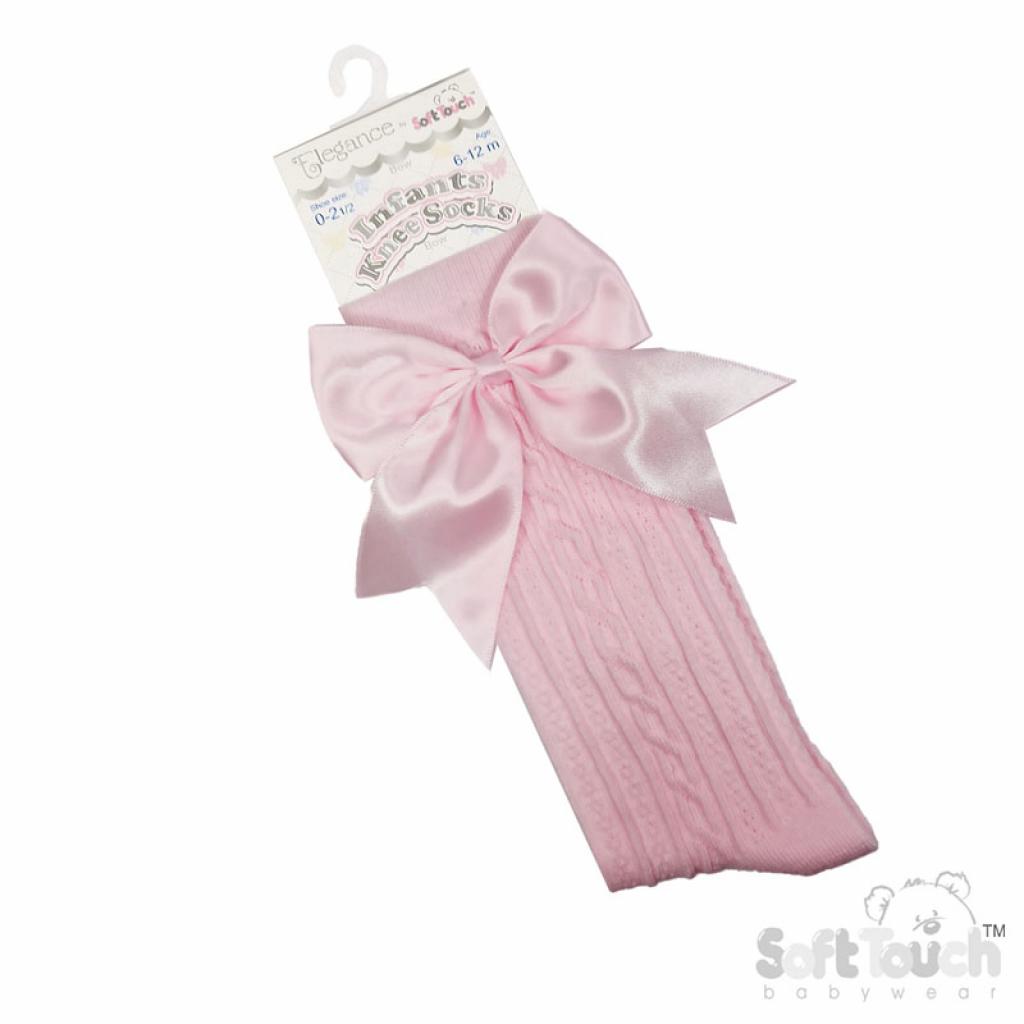 Baby Pink Knee high bow socks