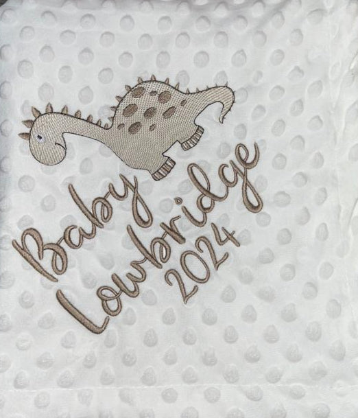 Personalised Bobble blanket - Baby.........2025 / Dino