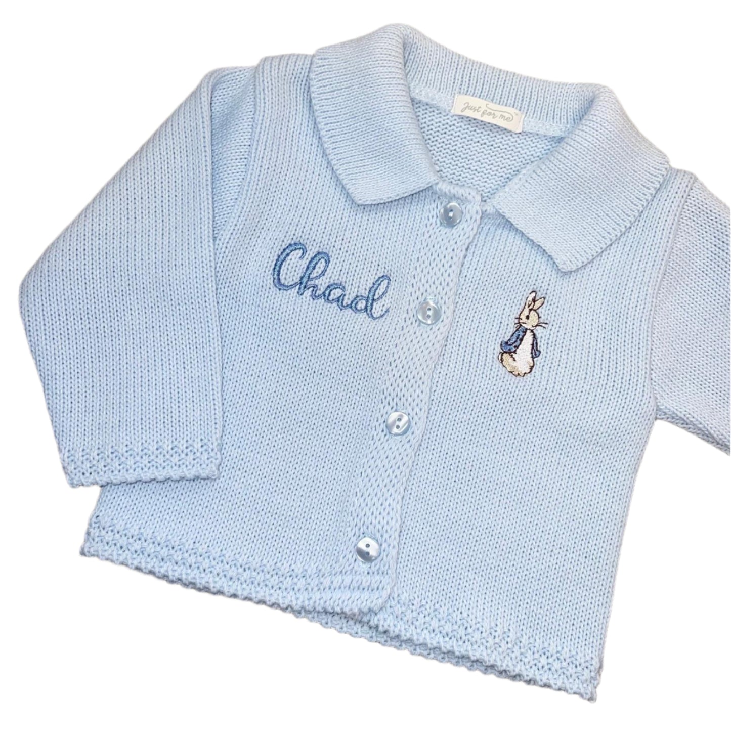 Personalised Blue Peter Rabbit Cardigan