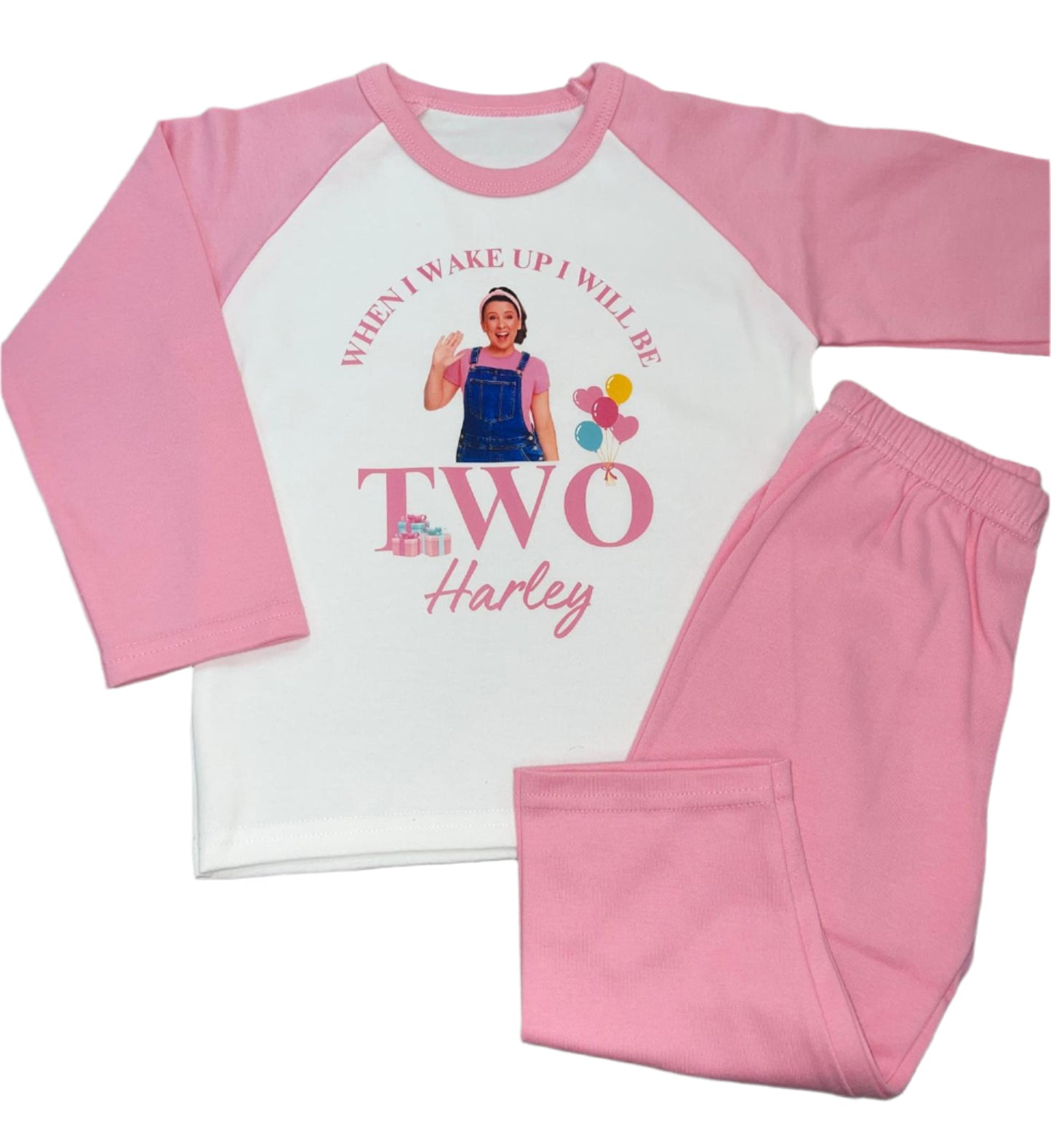 Personalised white & pink Birthday Pyjamas - Ms Rachel