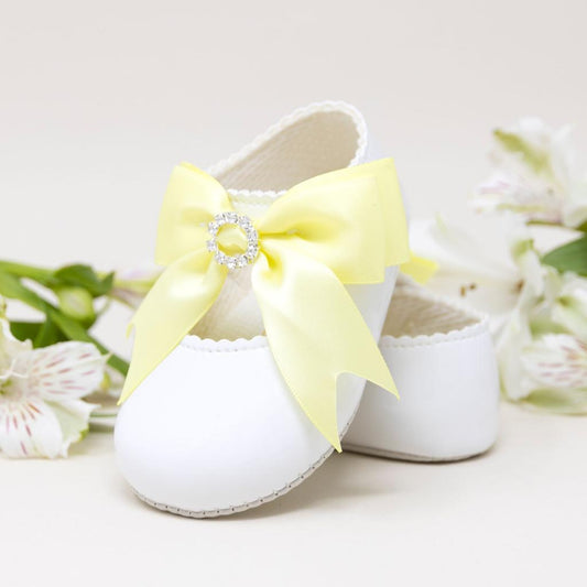 White & Lemon diamanté pram shoes - Baypods
