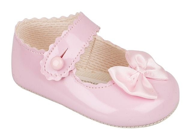 Baby Pink patent pram shoes