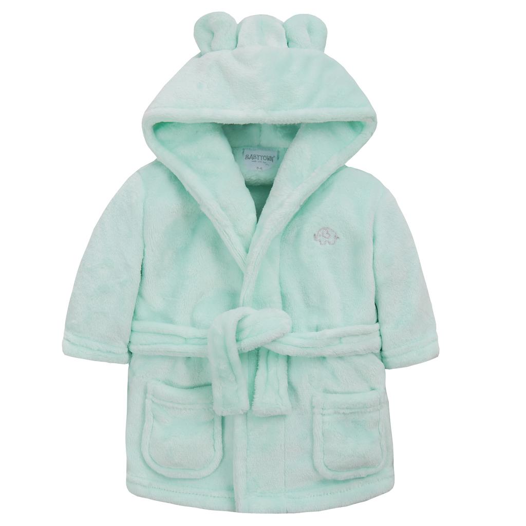 Personalised super soft Mint hooded dressing gown