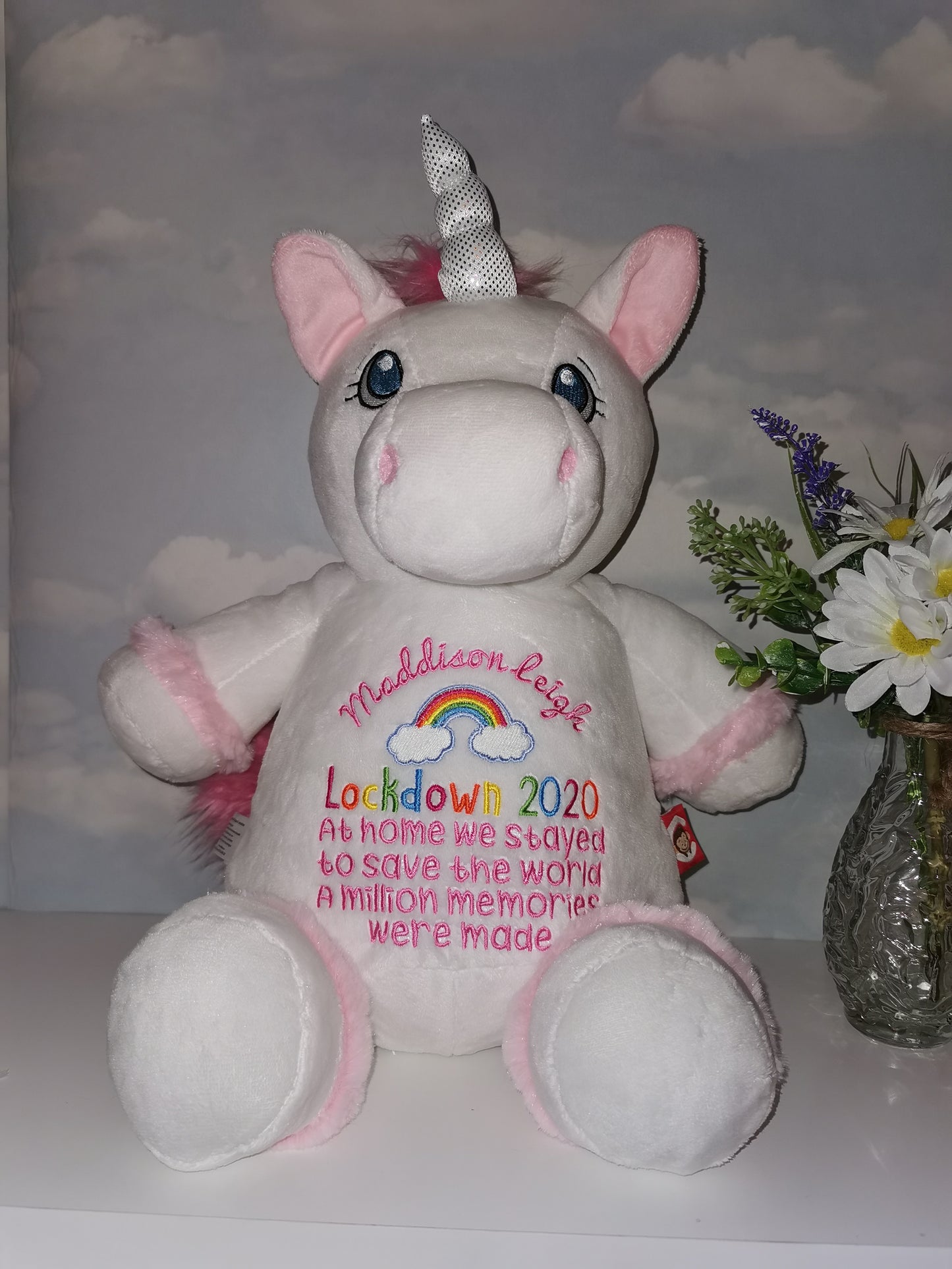 Personalised white unicorn