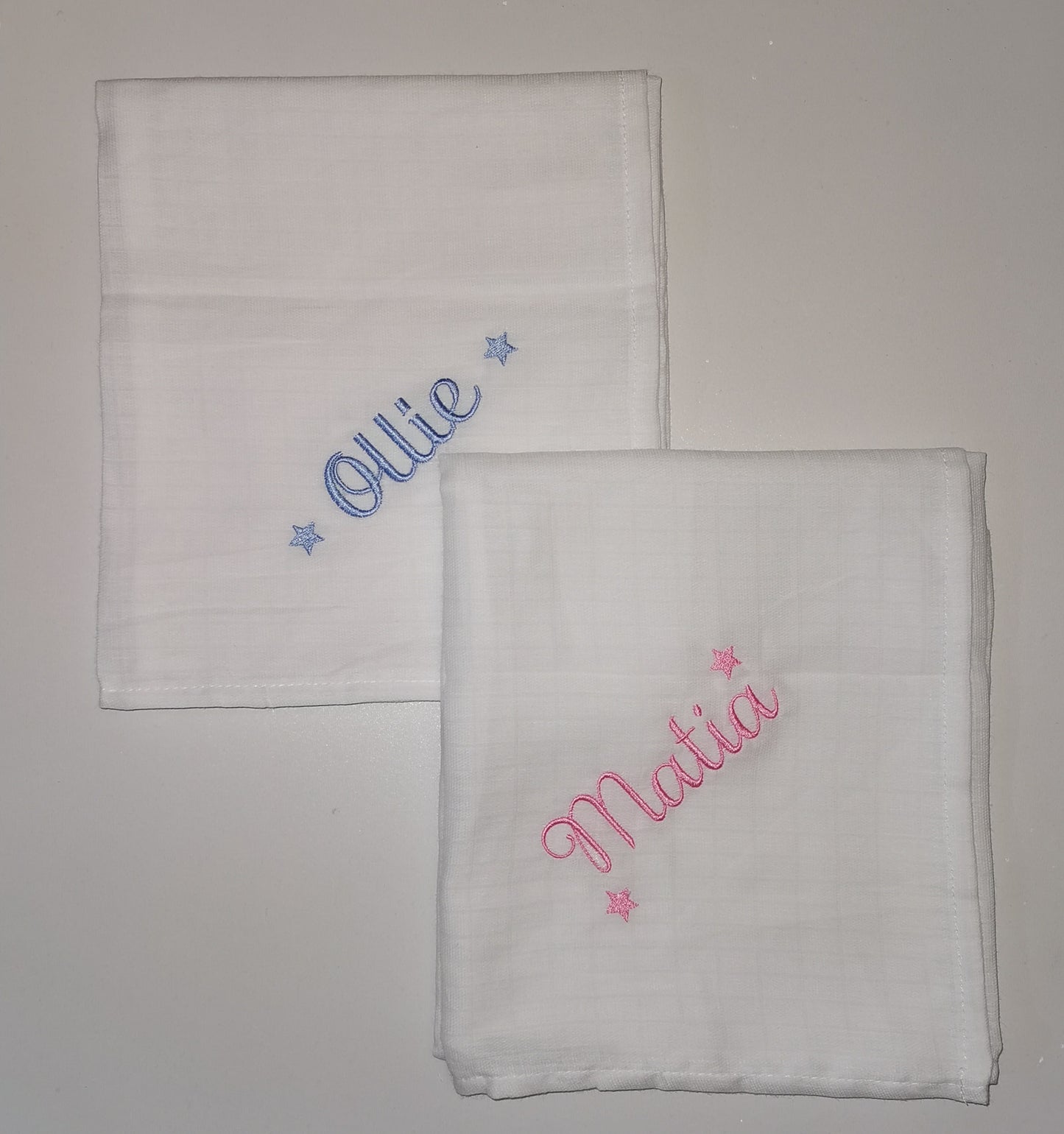 Personalised white muslin square