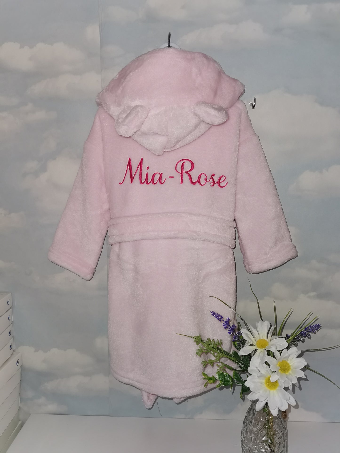 Personalised Super Soft Pink Hooded Dressing Gown