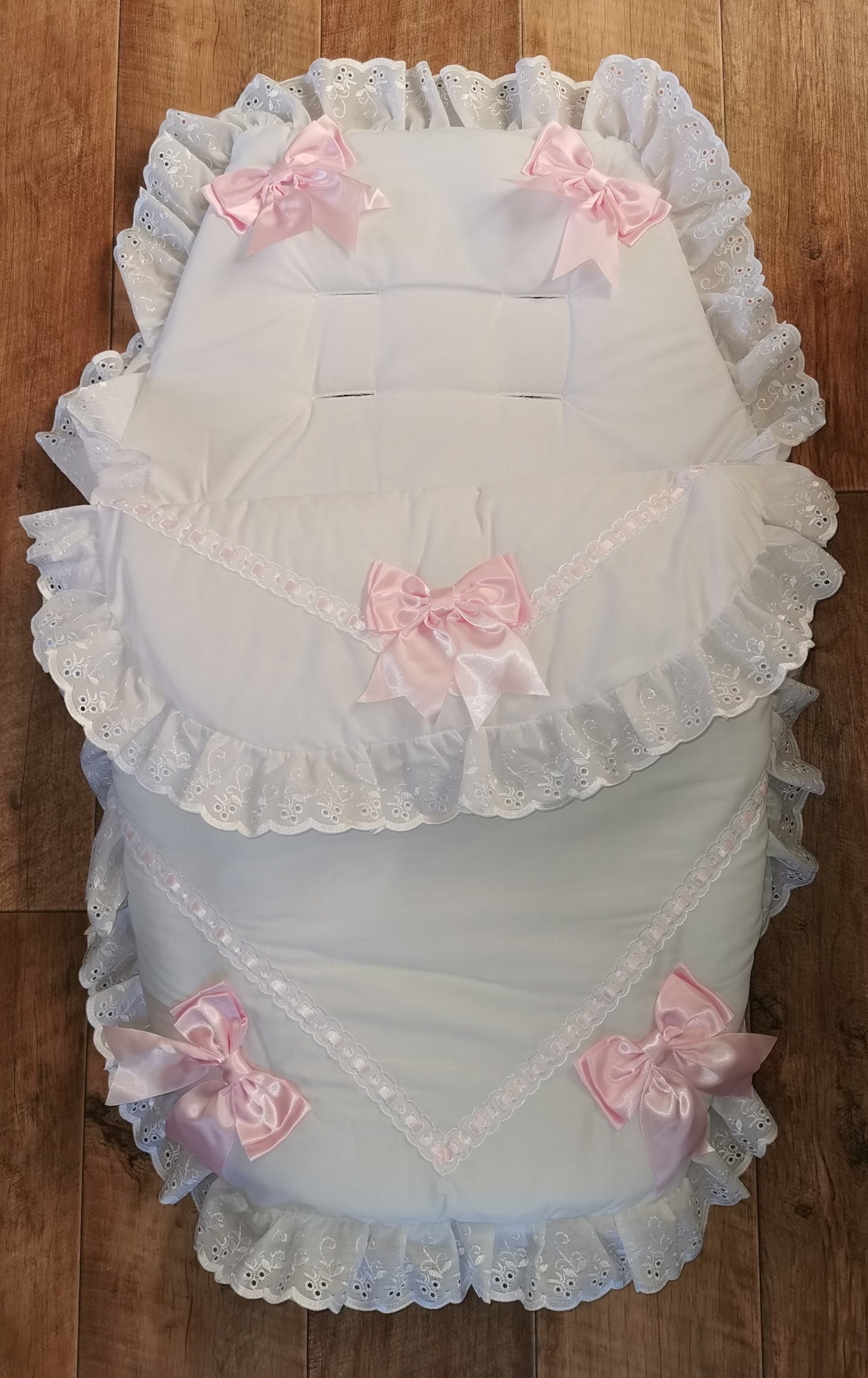 Personalised White & pink Five Bow Cosytoes