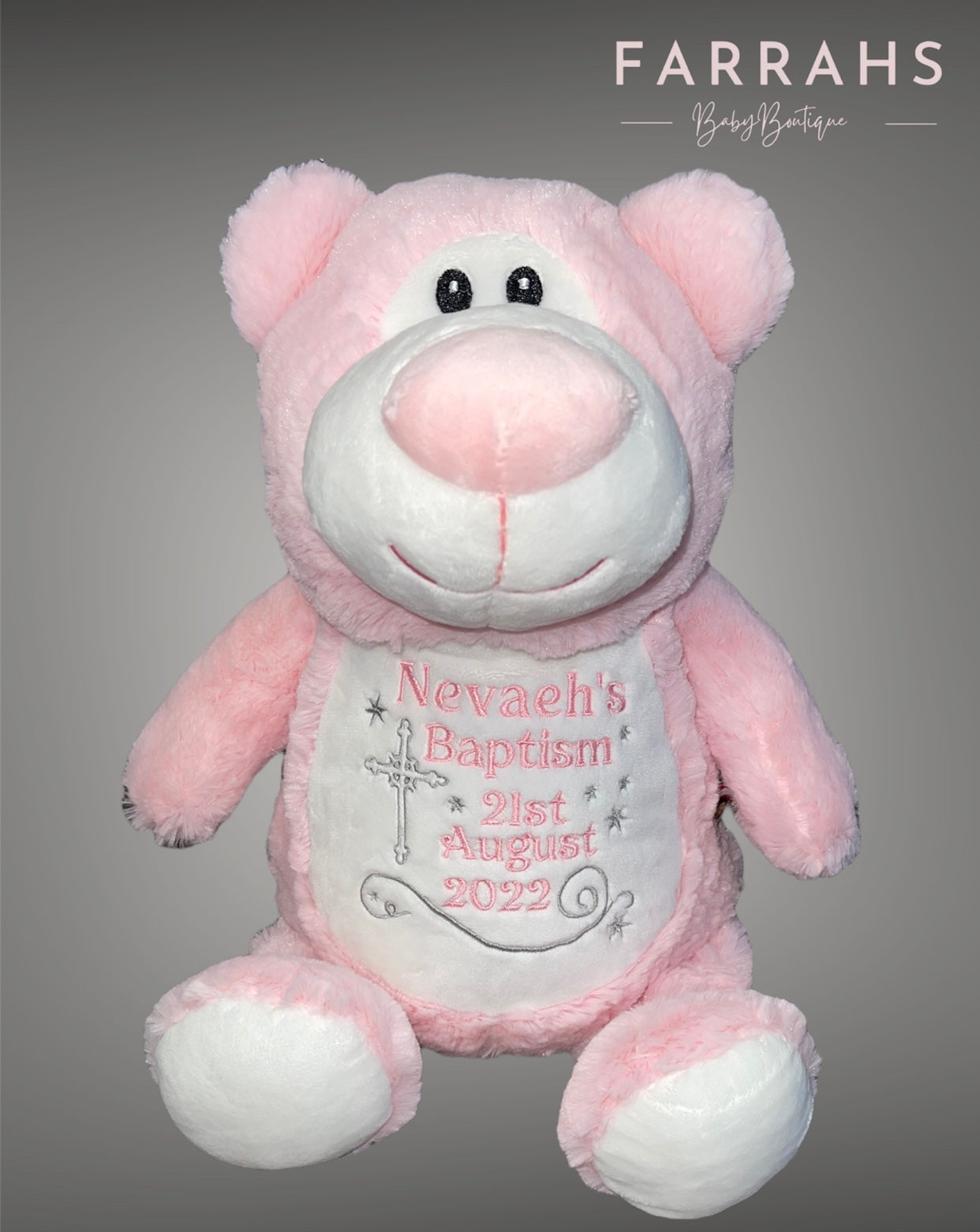 Personalised pink cubbyford bear