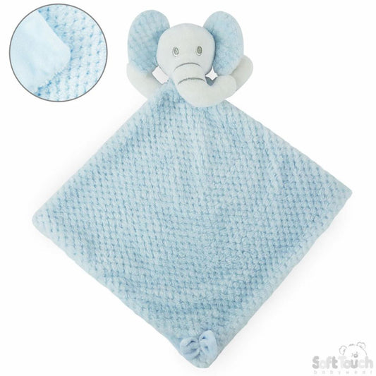 Plain Blue  Elephant waffle Comforter with Crinkle Ears