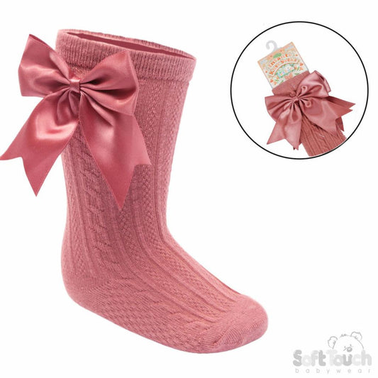 Elegance Dusky Pink Bow Sock