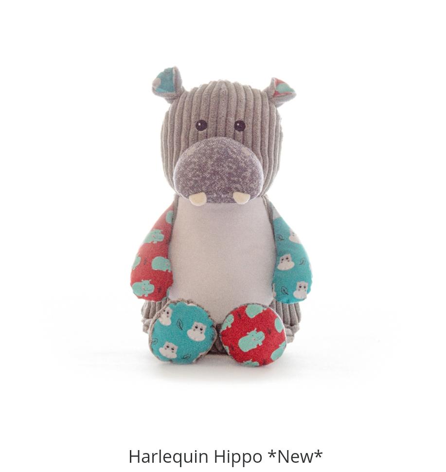 Personalised Cubbies harlequin Hippo - NEW