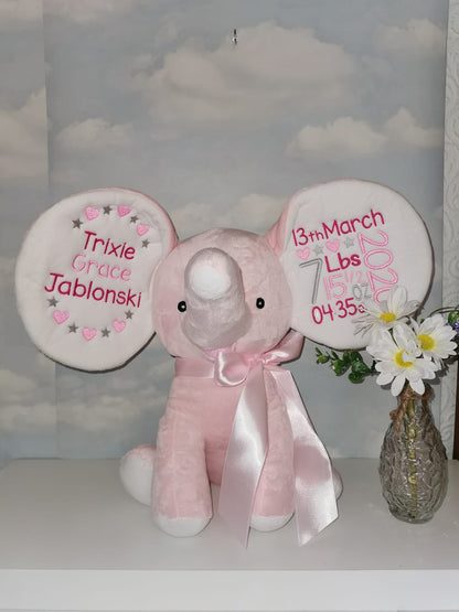 Pink Elephant Dumble Memory bear