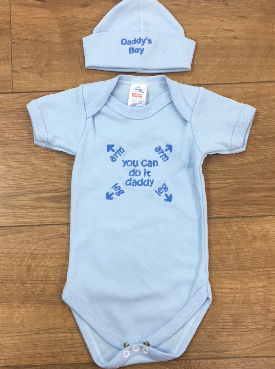 You can do it Daddy!!!!  Blue Vest and Hat set