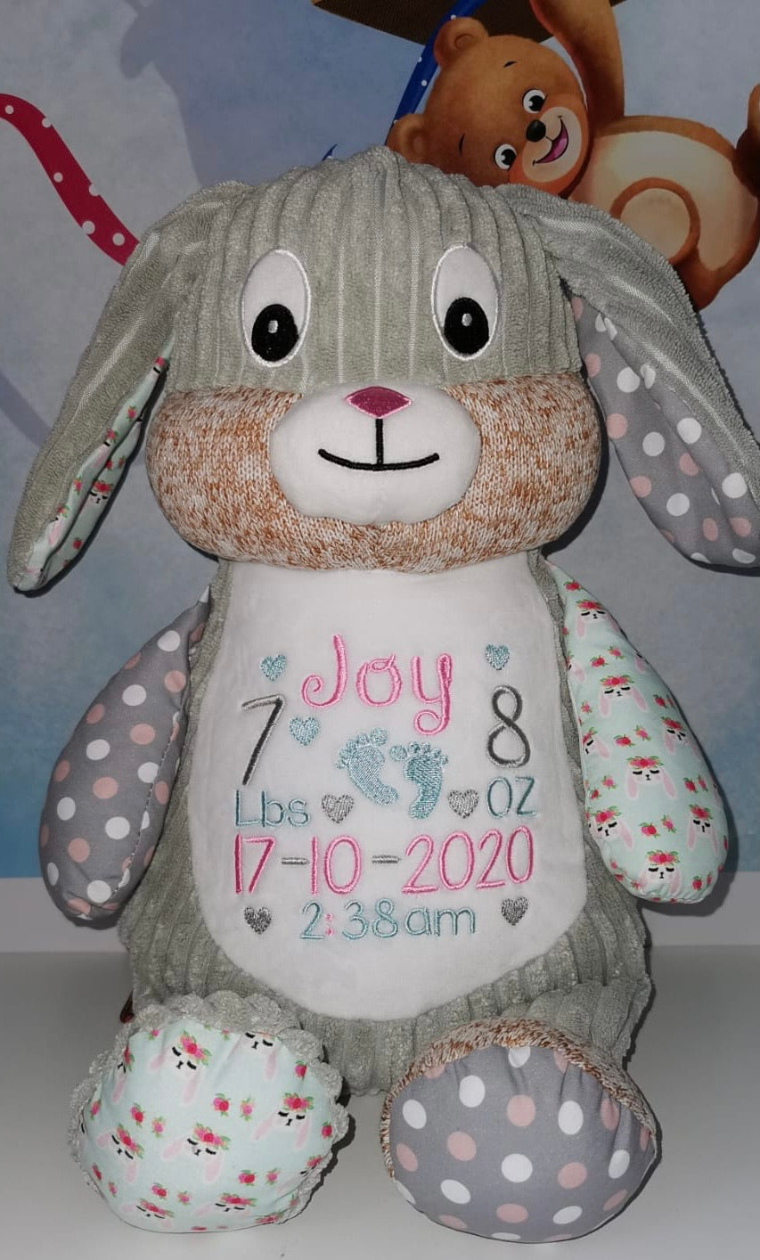 Personalised Cubbies harlequin Chic bunny - LIMITED EDITION