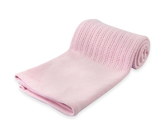 Cellular Cotton blanket - Pink