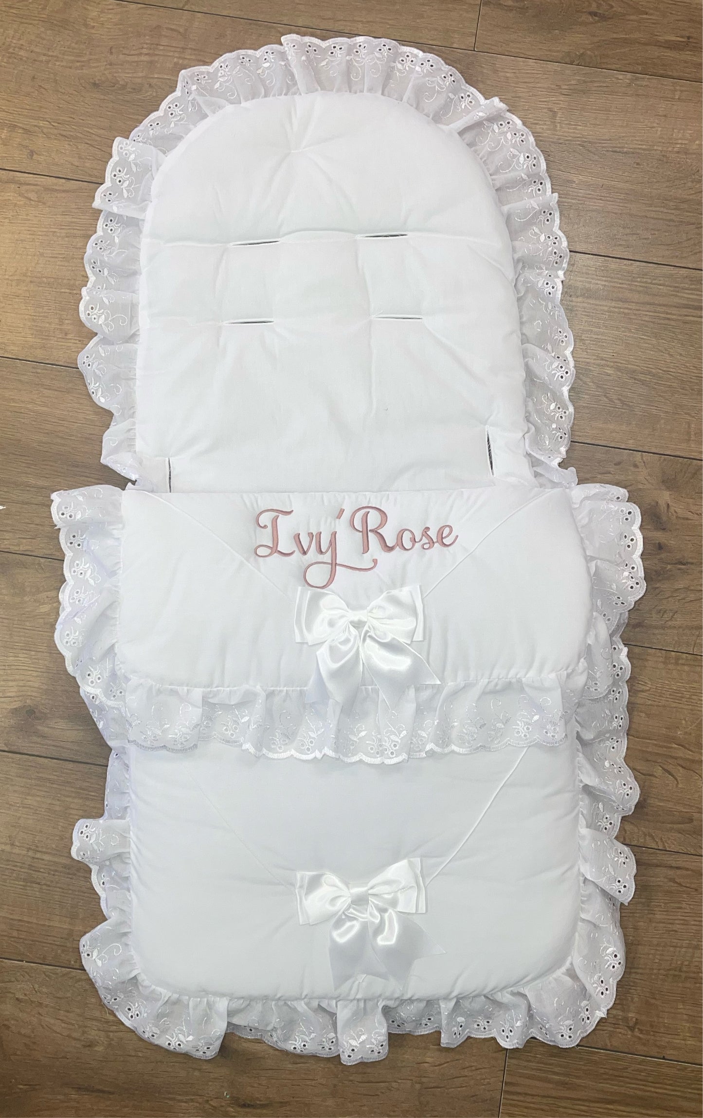 Personalised White Two Bow Cosytoes
