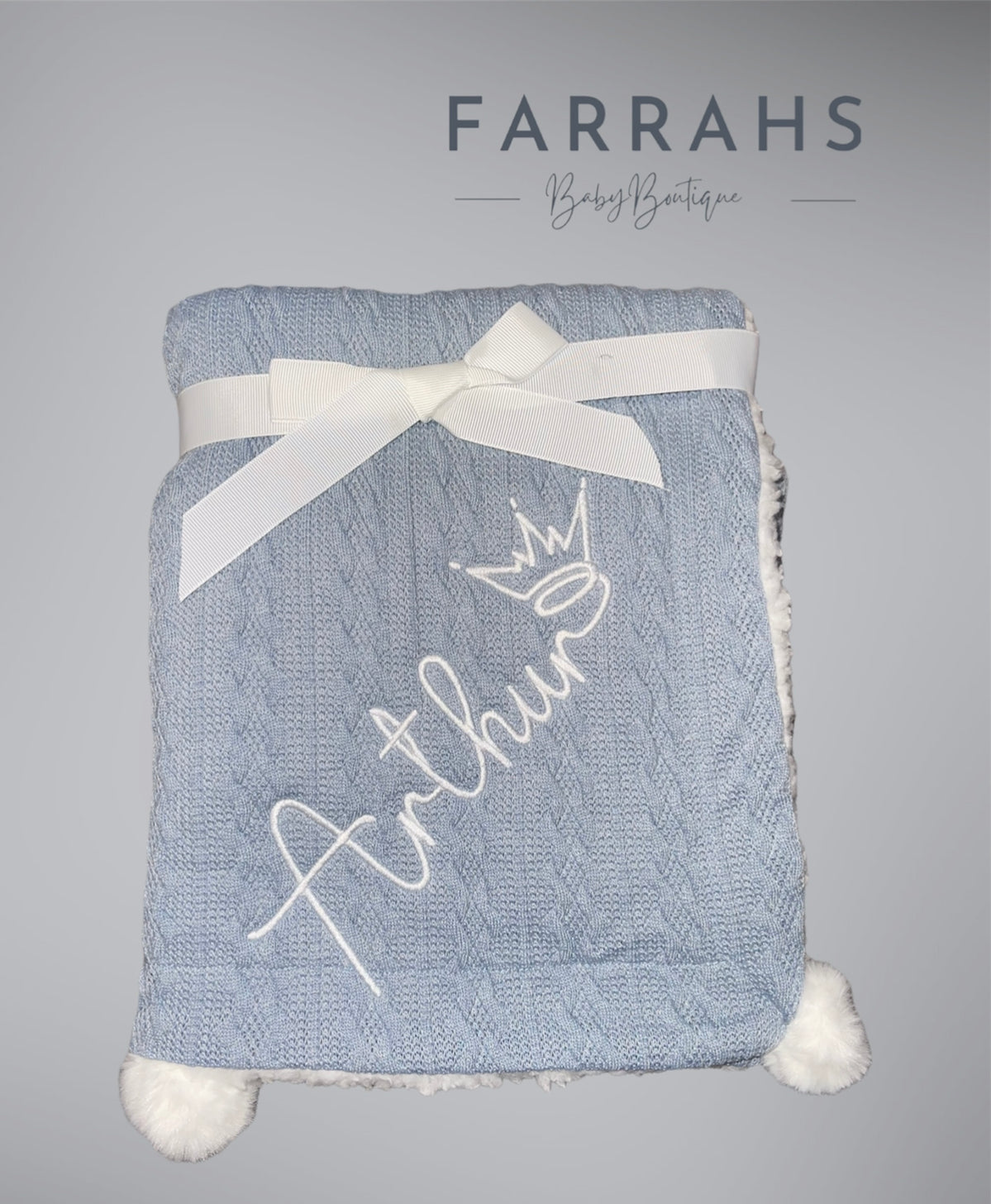 Personalised  cable knit luxury blanket