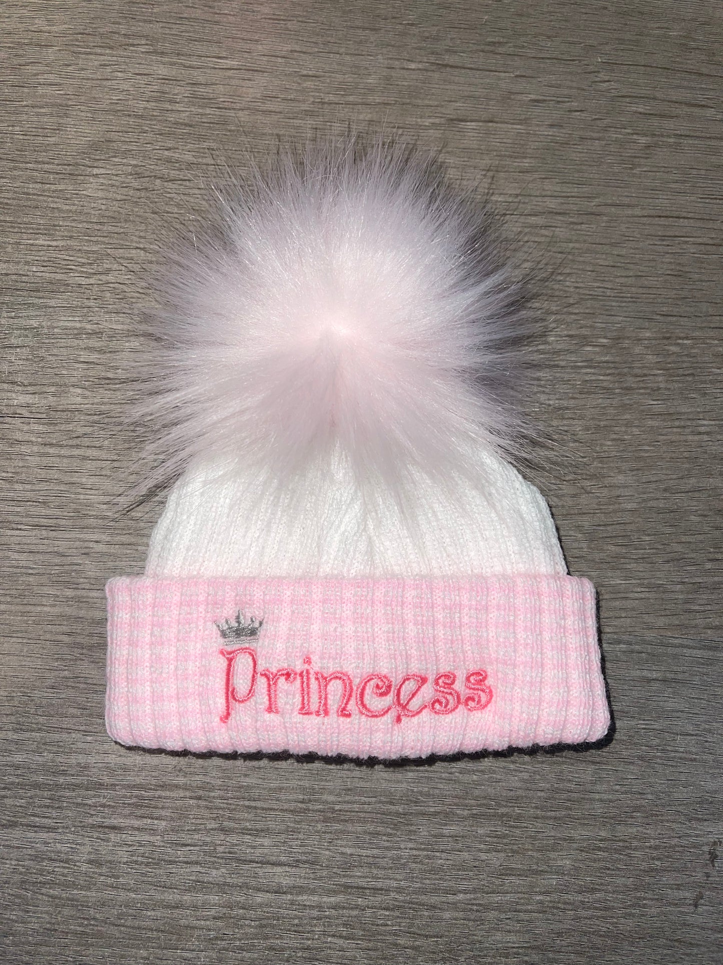 Princess pom pom hat - newborn