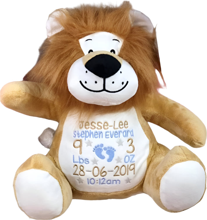 Personalised Lion memory bear