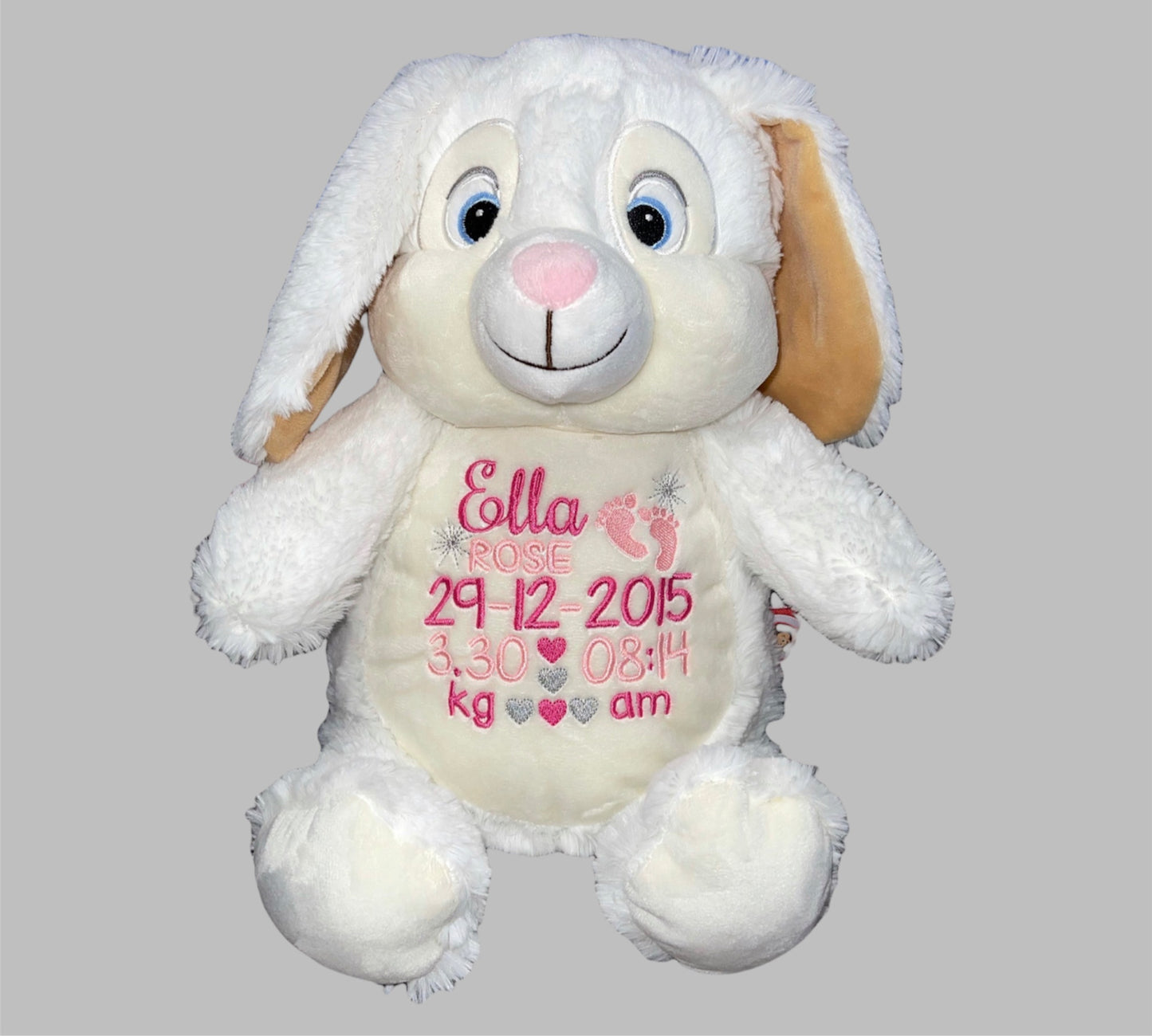 Personalised Clovis Brampton White Bunny