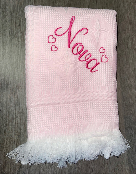 Personalised pink shawl
