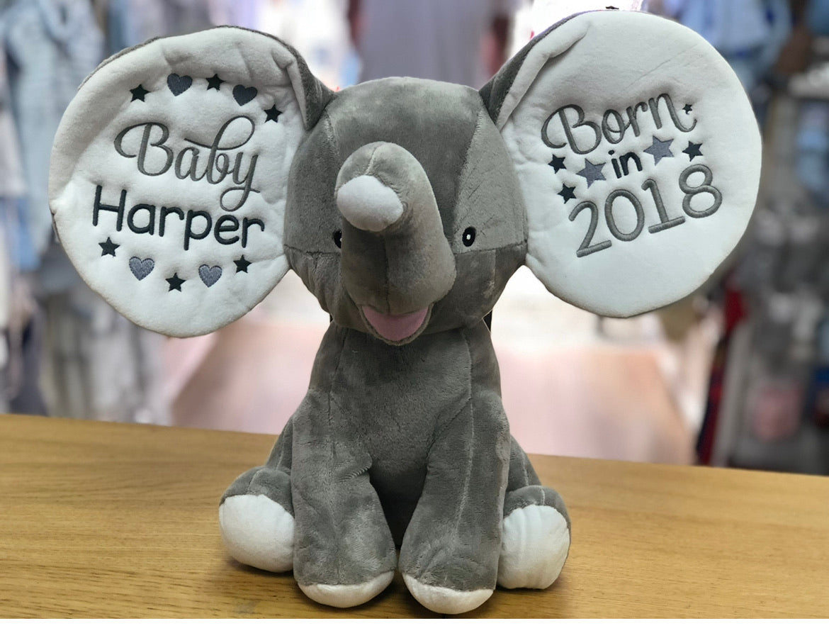 Elephant personalised shop teddy