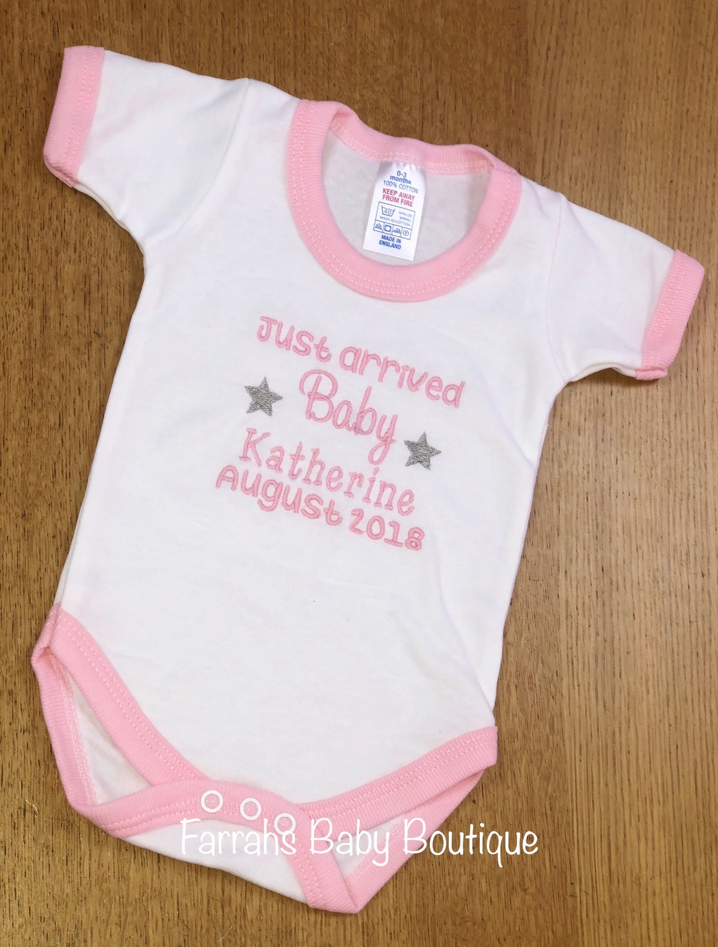 Pregnancy announcement personalised girls vest