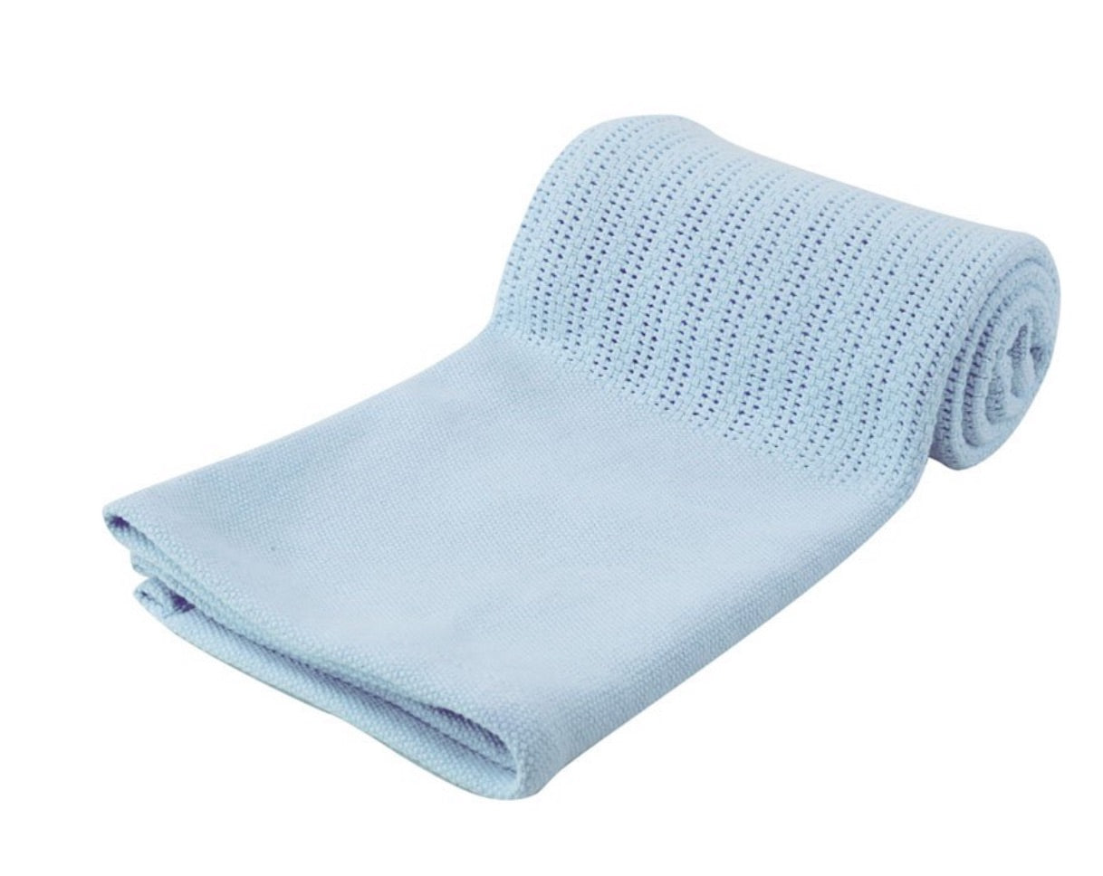 Cellular Cotton blanket - Blue